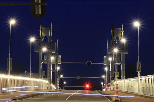 LED street light application on the bridge